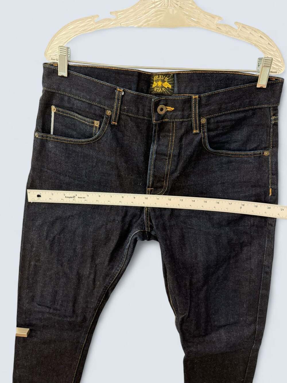 Brave Star Selvedge Denim Jeans Size 34 Indigo Raw Skinny - Picture 6 of 10
